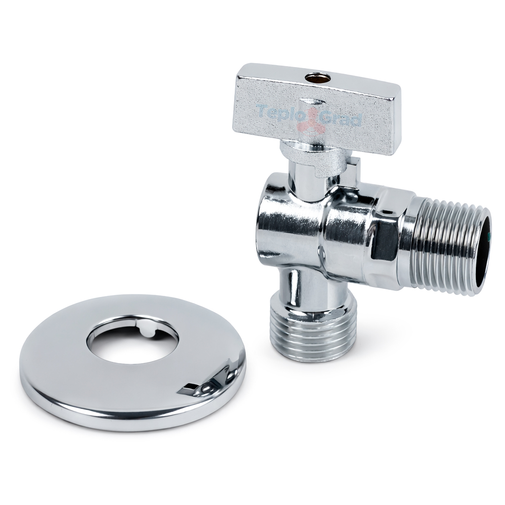 Кран шаровой угловой Valfex 1/2 НН для бытовой техники