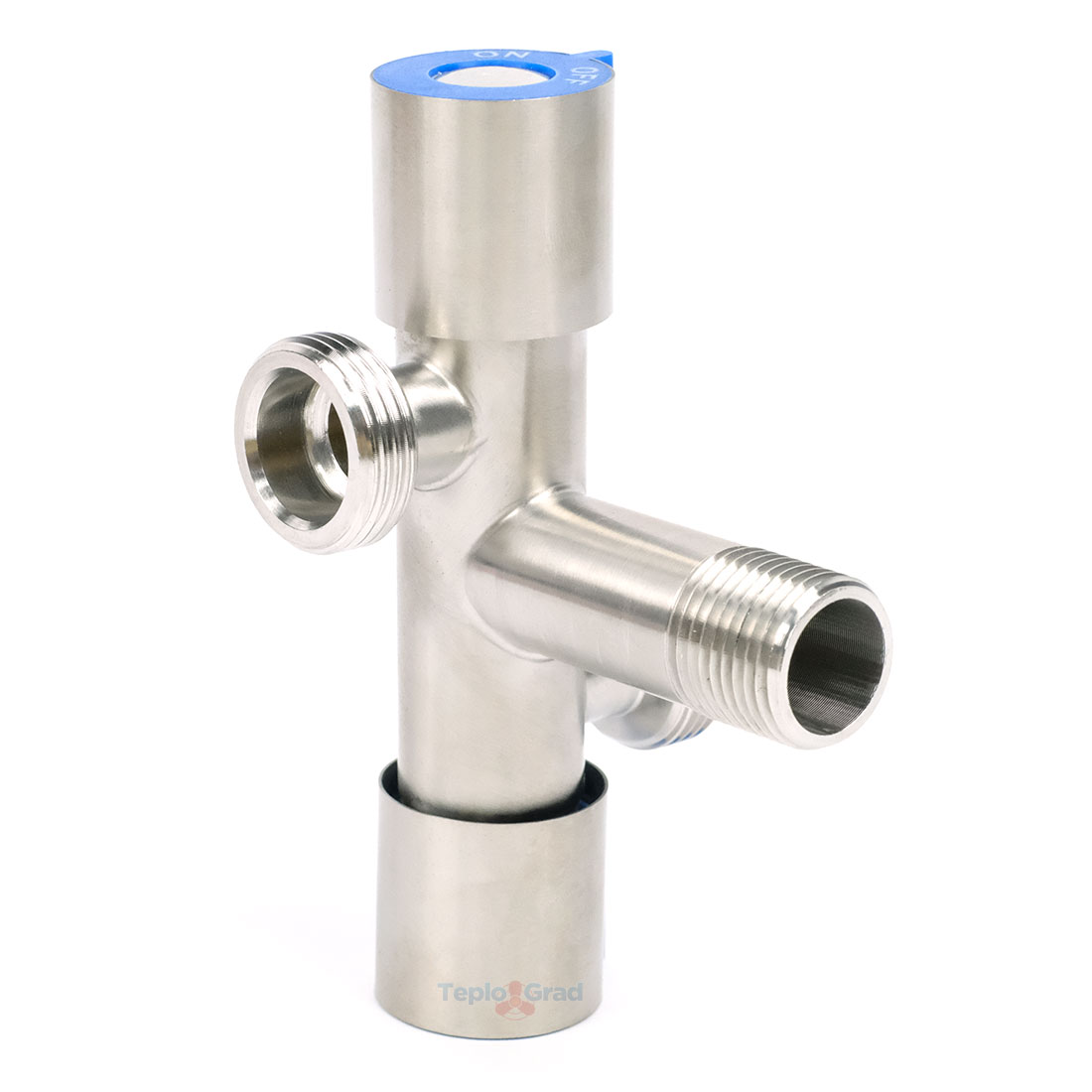 Кран угловой TIM 2 выхода в разные стороны 1/2x3/4" для сантехнический приборов