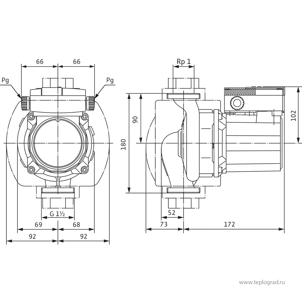 Циркуляционный насос Wilo TOP-Z 25/10 EM PN6/10 1х230