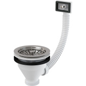 Донный клапан AlcaPlast A38 6/4 с нержавеющей решеткой Ø115 и гофропереливом