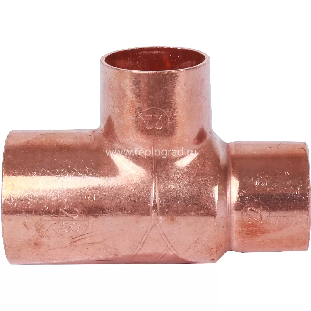 Тройник 28x22x22 ВП Sanha 5130, для медных труб под пайку 15130282222