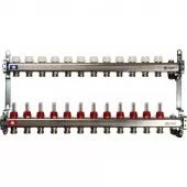 Коллектор Stout на 12 выходов с расходомерами, с клапаном вып. воздуха и сливом - SMS-0927-000012 Коллектор Stout на 12 выходов с расходомерами, с клапаном вып. воздуха и сливом - SMS-0927-000012