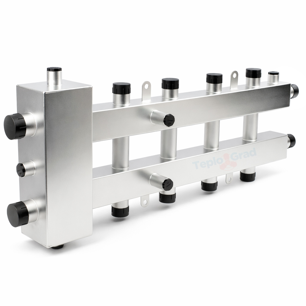 Гидравлический разделитель Zeissler с коллектором на 5 контуров