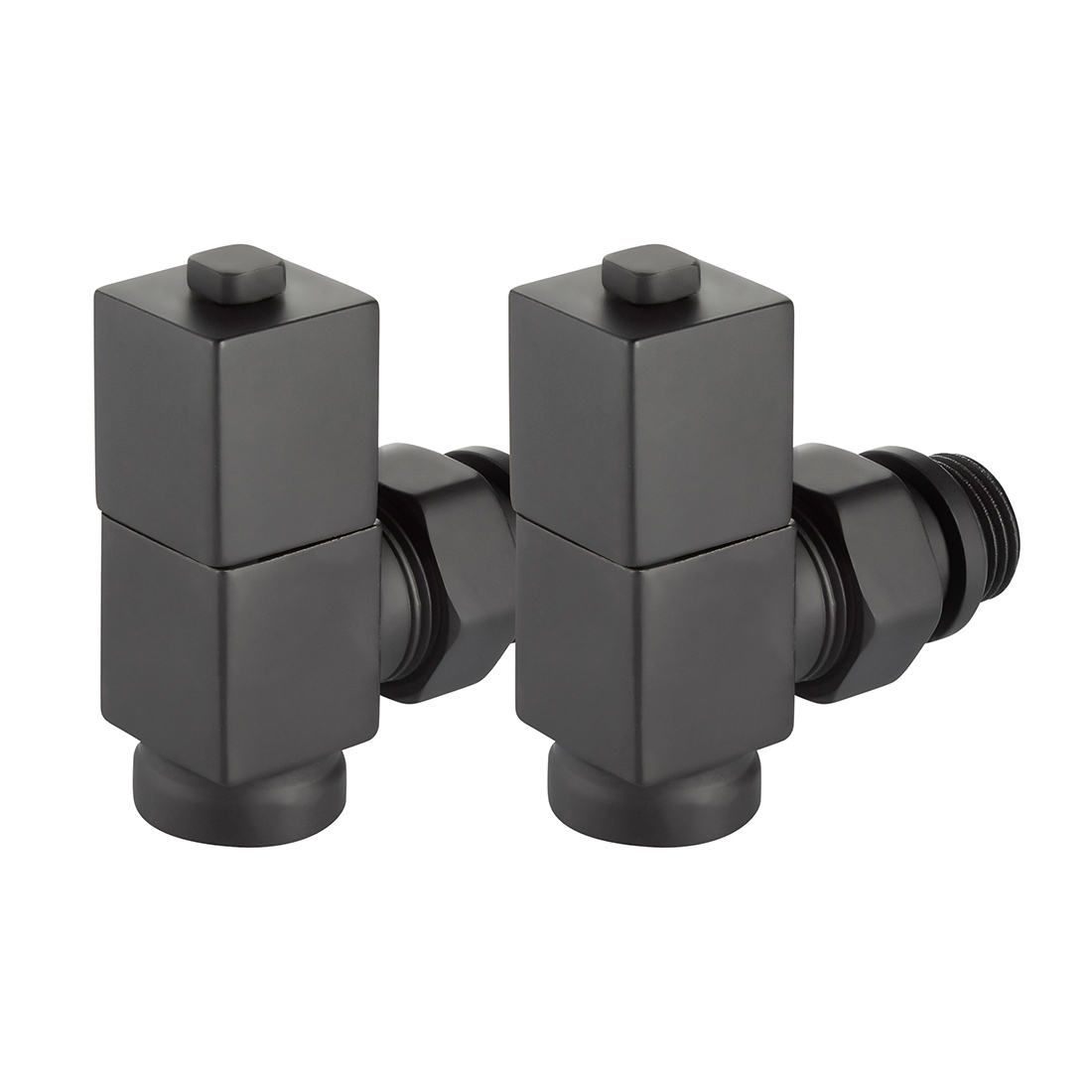 Набор дизайн-вентилей Royal Thermo CUBE 1/2 угловой (черный)