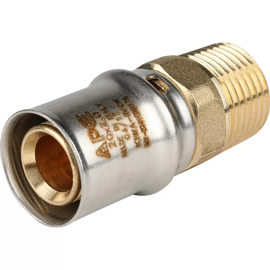 Переходник с наружной резьбой прессовой Stout 1/2 x 20 Переходник с наружной резьбой прессовой Stout 1/2 x 20