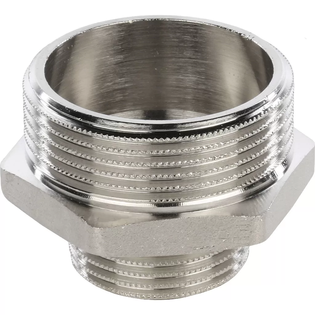 Ниппель переходной 1 1/2x1 НН никелированный Stout