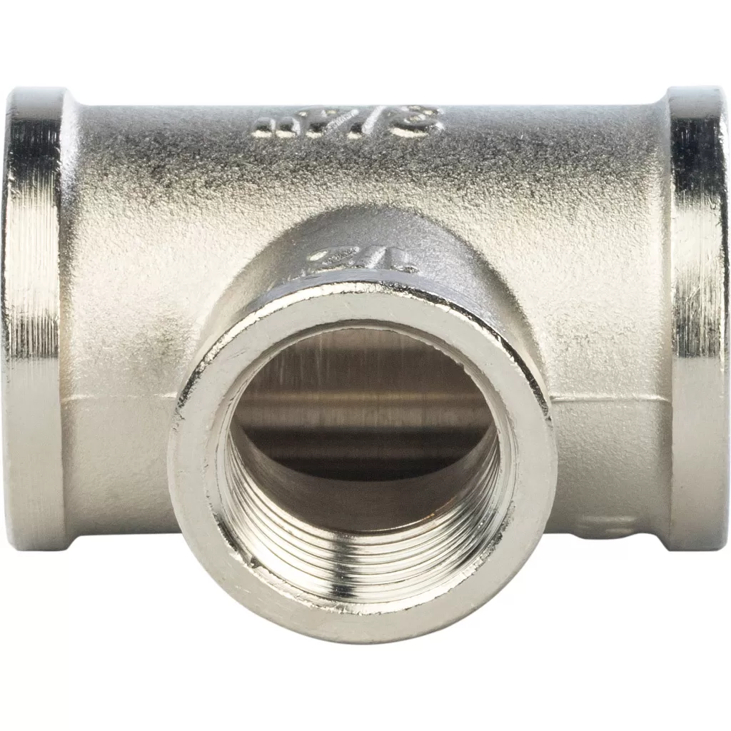 Тройник переходной 3/4x1/2x3/4 ВВ никелированный Stout