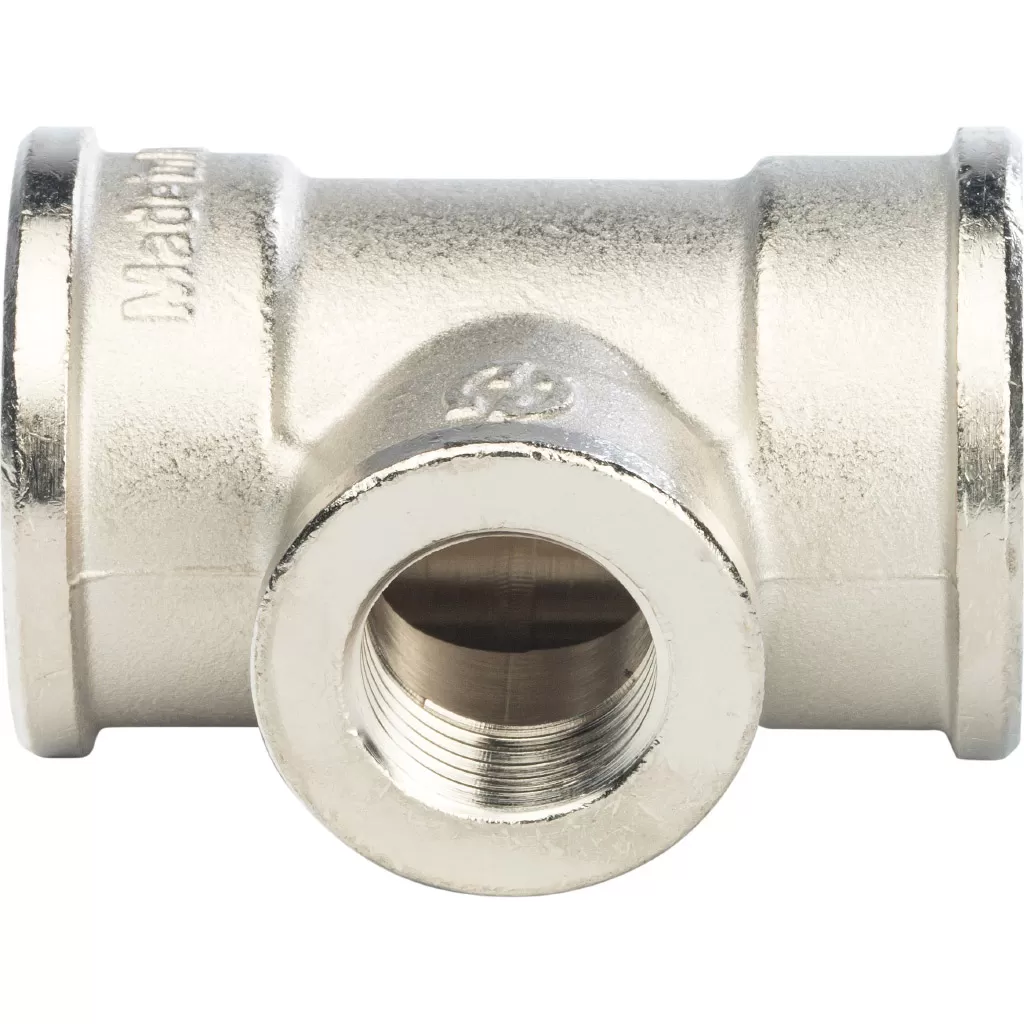Тройник переходной 1x1/2x1 ВВ никелированный Stout
