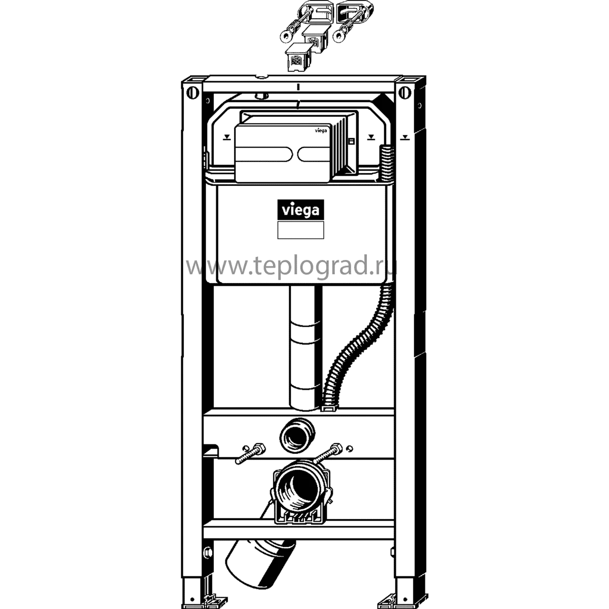Инсталляция для подвесного унитаза-биде Viega Prevista Dry Visign for Style 23 8522.10