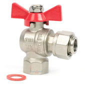 Шаровой кран TIM угловой с накидной гайкой 1/2