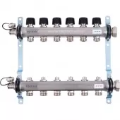 Коллектор Uponor Smart S на 6 выходов с клапанами Коллектор Uponor Smart S на 6 выходов с клапанами