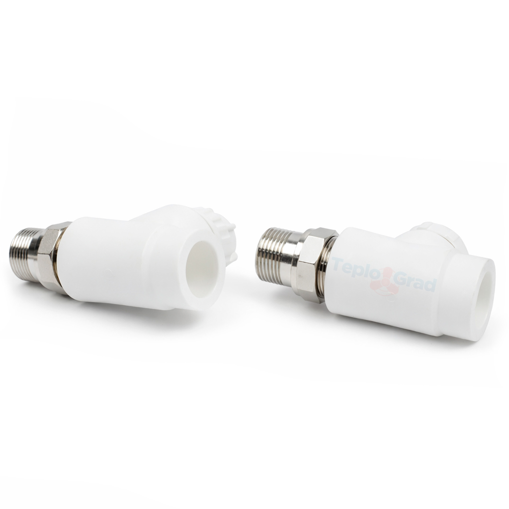 Комплект терморегулирующий прямой TIM PPR 25x3/4 (термоклапан, запорный клапан, термоголовка)