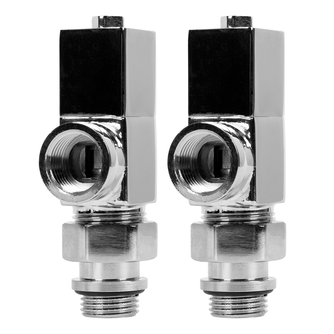 Набор дизайн-вентилей Royal Thermo CUBE 1/2 осевой (хром)