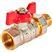 Кран шаровой Rommer с американкой НВ 1/2, ручка бабочка