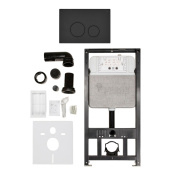 Инсталляция для подвесного унитаза РЕХАУ NovaFlow с панелью Nova ORB 001 черной