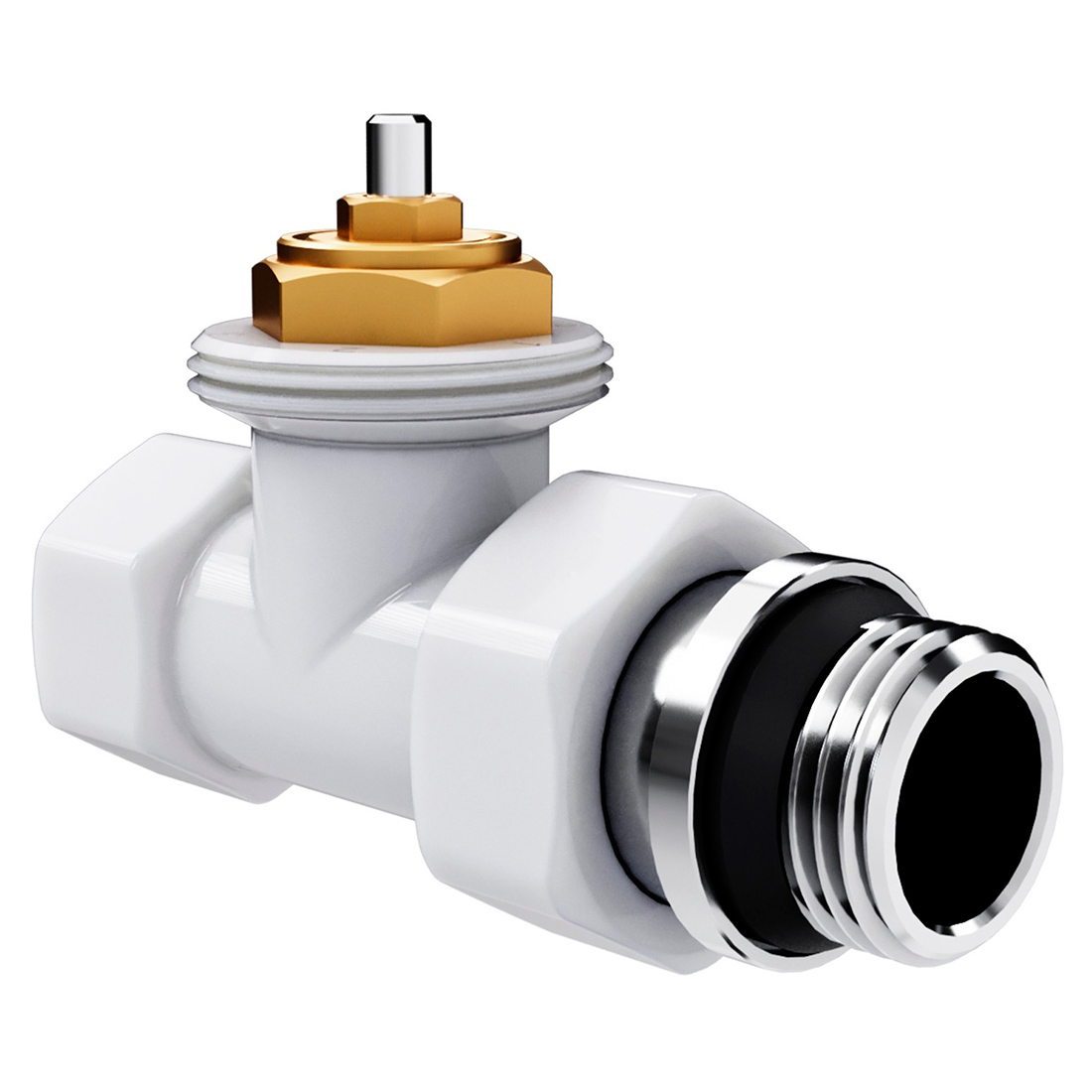 Набор термостатический прямой Royal Thermo Design 1/2" М30х1,5 (белый)