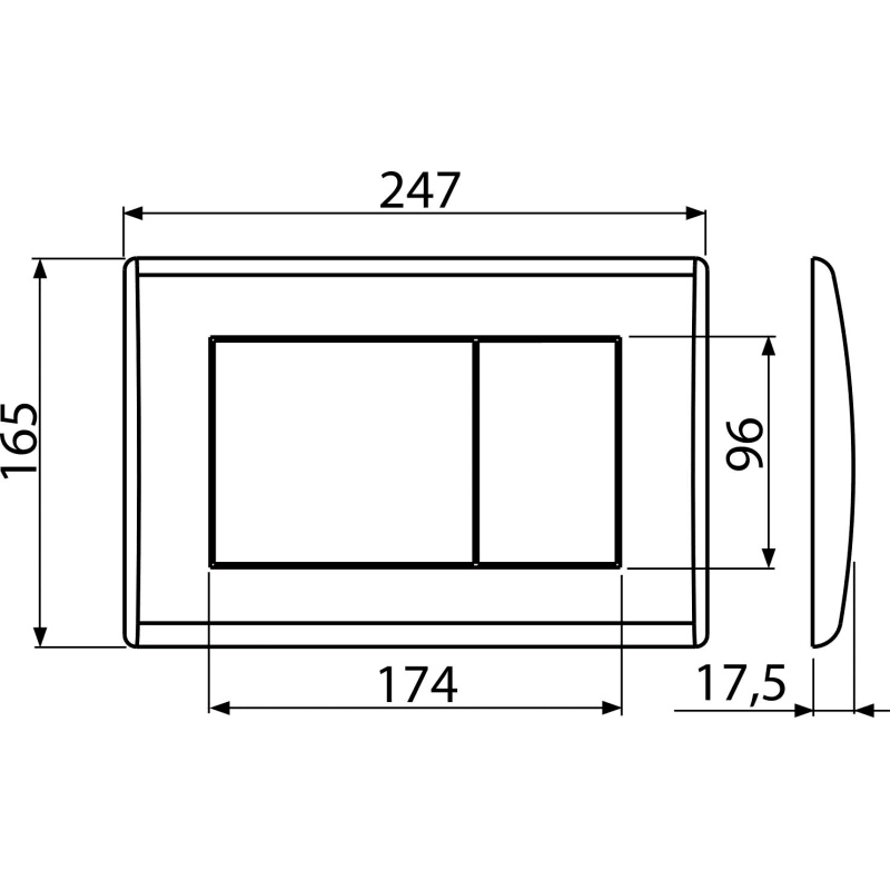 Кнопка смыва AlcaPlast M270 пластик, белая