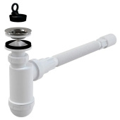 Сифон бутылочный для раковины AlcaPlast A41+A710 11/4x40 мм с гибким соединением
