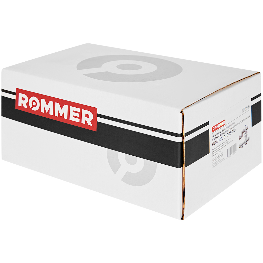 Смесительный узел Rommer с термостатическим клапаном 20-55°C, без насоса