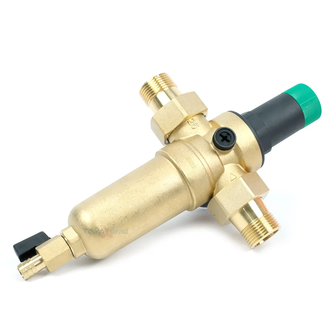 Самопромывной фильтр TIM 1 с редуктором, манометром и корпусом из латуни