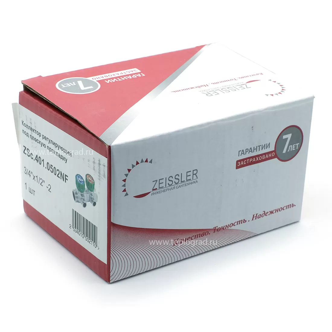 Коллектор TIM регулирующий 3/4x1/2 на 2 выхода (зеленые ручки)