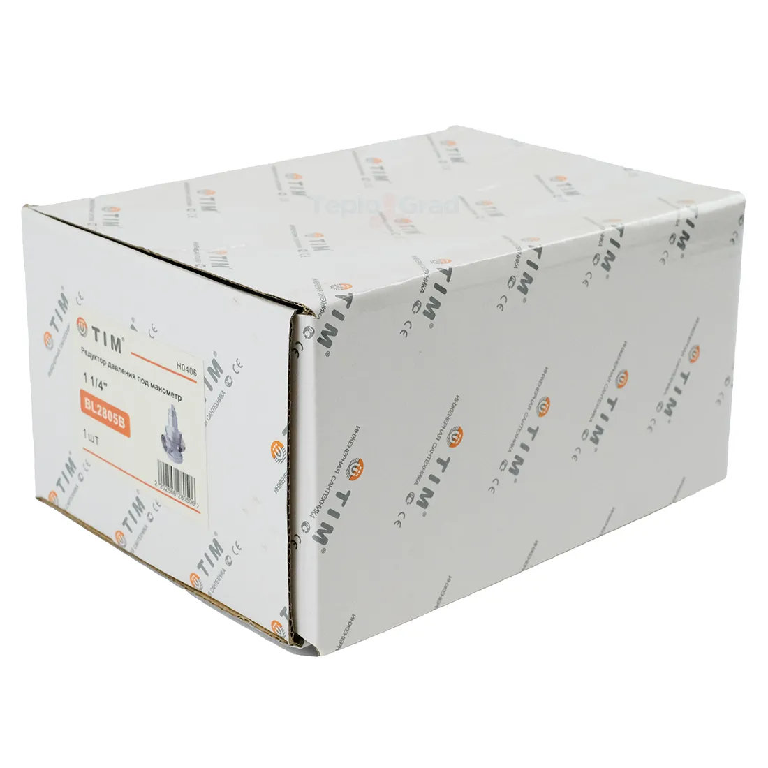 Редуктор давления TIM 1 1/4 с выходом под манометр, никелированный Редуктор давления TIM 1 1/4 с выходом под манометр, никелированный