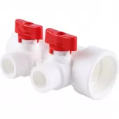 Коллектор Kalde на 2 выхода, ручки красные