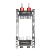 Коллектор из нержавеющей стали Rommer с расходомерами 2 выхода Коллектор из нержавеющей стали Rommer с расходомерами 2 выхода