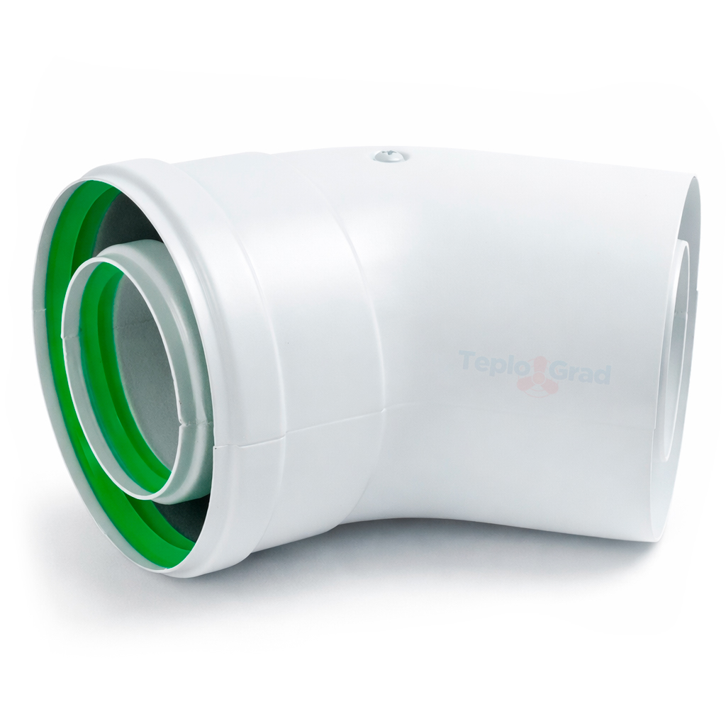 Отвод коаксиальный Termica 60/100 45°