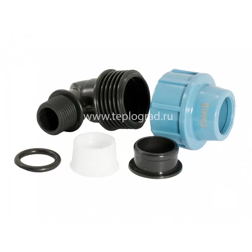 Отвод Unipump 90 с наружной резьбой 32x3/4 ПНД