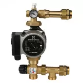 Смесительный узел Stout с термостатическим клапаном 20-43°C и насосом Grundfos UPSO 25-65