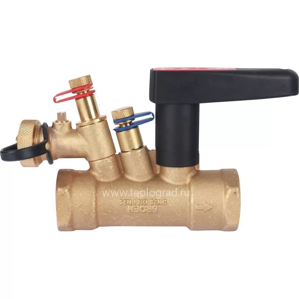 Балансировочный клапан Broen Venturi FODRV DN25 PN25 Kvs 12,1 с дренажем