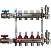 Коллектор из нержавеющей стали Stout в сборе с расходомерами 4 выхода Коллектор из нержавеющей стали Stout в сборе с расходомерами 4 выхода