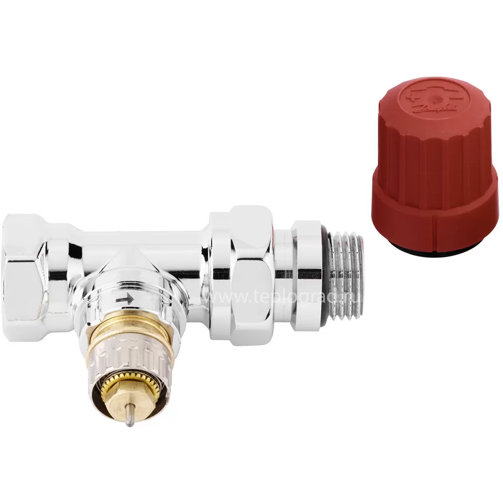 Клапан термостатический прямой Danfoss 1/2 RA-NCX хромированный