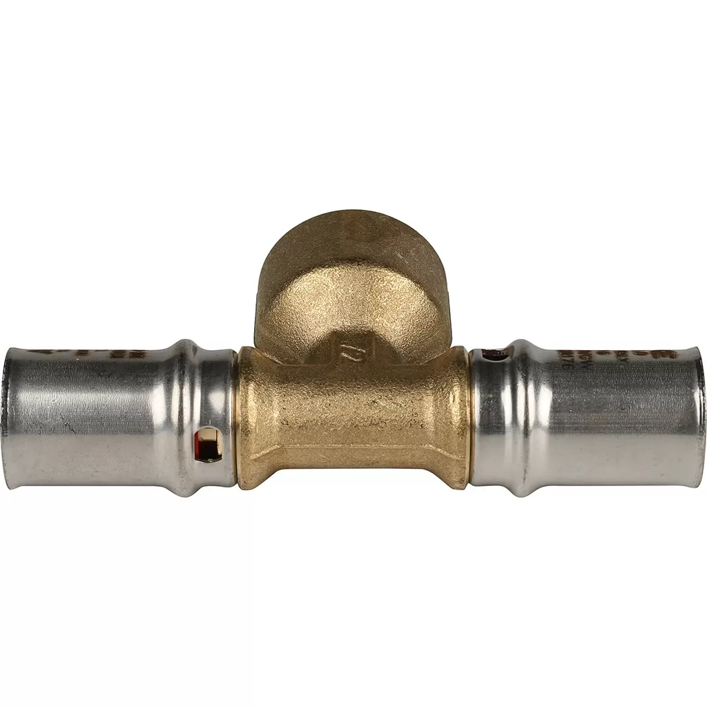 Тройник переходной с внутренней резьбой прессовой Stout 16 x 1/2 x 16