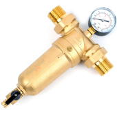 Самопромывной фильтр Valfex 1 с манометром и корпусом из латуни