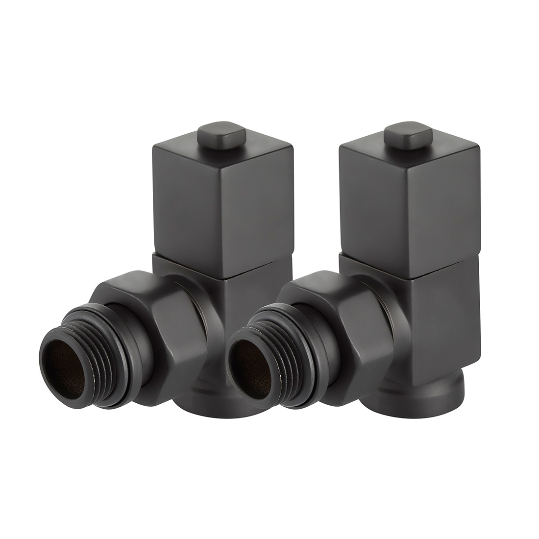 Набор дизайн-вентилей Royal Thermo CUBE 1/2 угловой (черный)