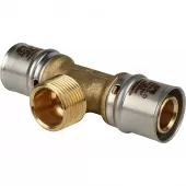 Тройник переходной с наружной резьбой прессовой Stout 26 x 3/4 x 26