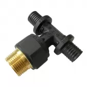 Тройник Varmega Slide-fit с наружной резьбой 20x1/2