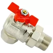 Кран шаровой Uni-fitt Etalon угловой с американкой НВ 1, ручка бабочка