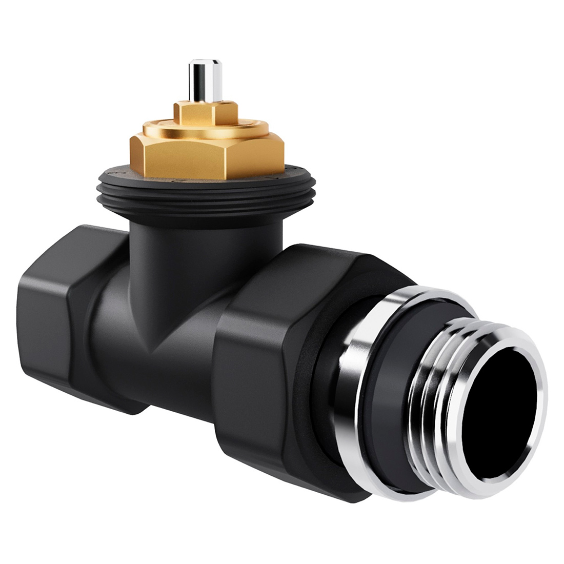 Набор термостатический прямой Royal Thermo Design 1/2" М30х1,5 (черный)