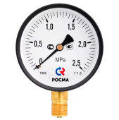 Манометр радиальный Росма ТМ-510Р.00  (0-25 МПа), 100 мм, 1/2