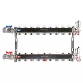 Коллектор из нержавеющей стали Rommer в сборе без расходомеров 9 выходов