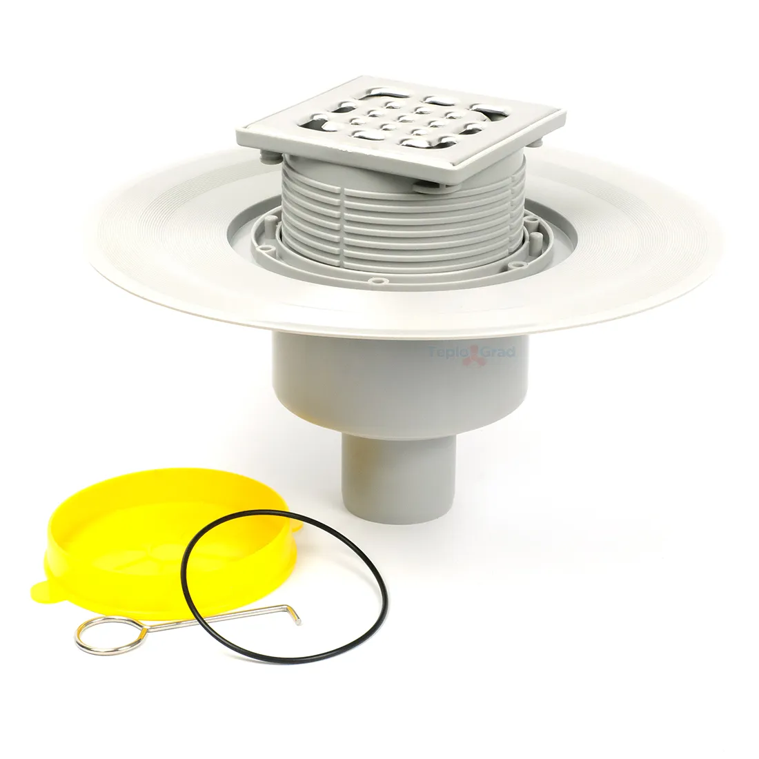 Трап для душевой с сухим затвором TIM 10x10см. прямой (вертикальный) выпуск Трап для душевой с сухим затвором TIM 10x10см. прямой (вертикальный) выпуск