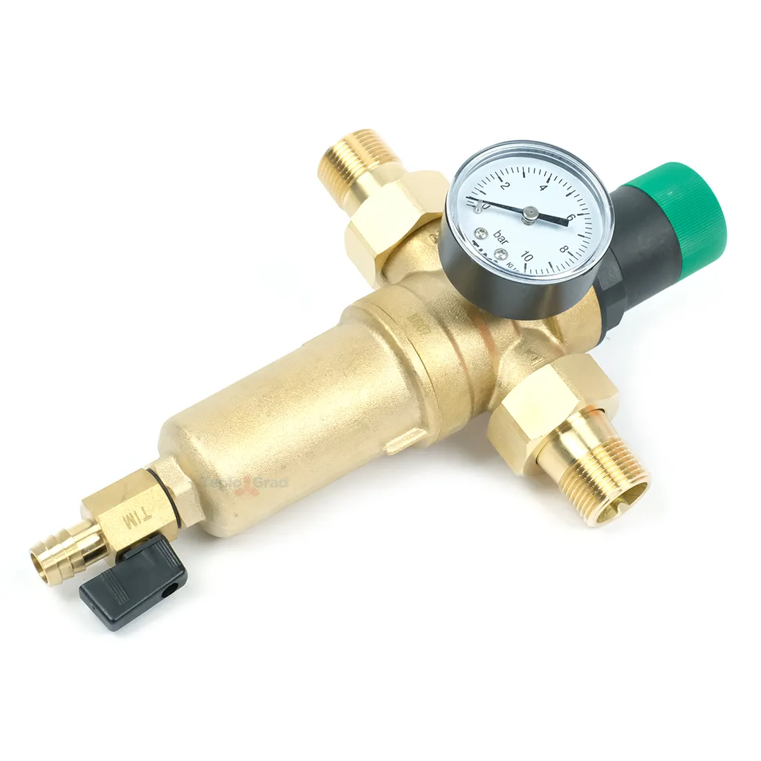 Самопромывной фильтр TIM 3/4 с редуктором, манометром и корпусом из латуни