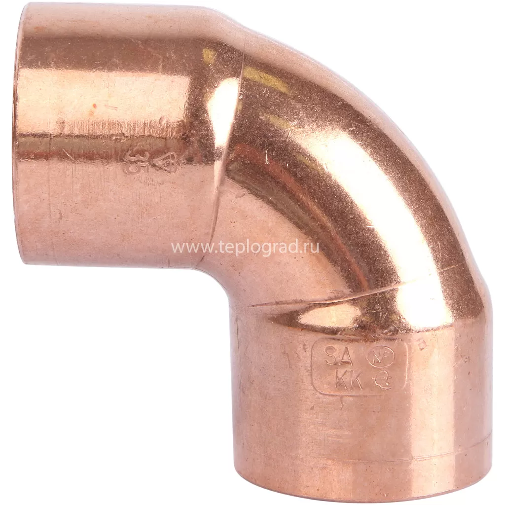 Угол 90° 35 ВП-ВП Sanha 5090, для медных труб под пайку 1509035