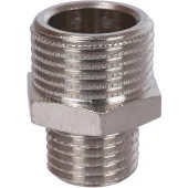 Ниппель переходной 3/8x1/4 НН никелированный Stout