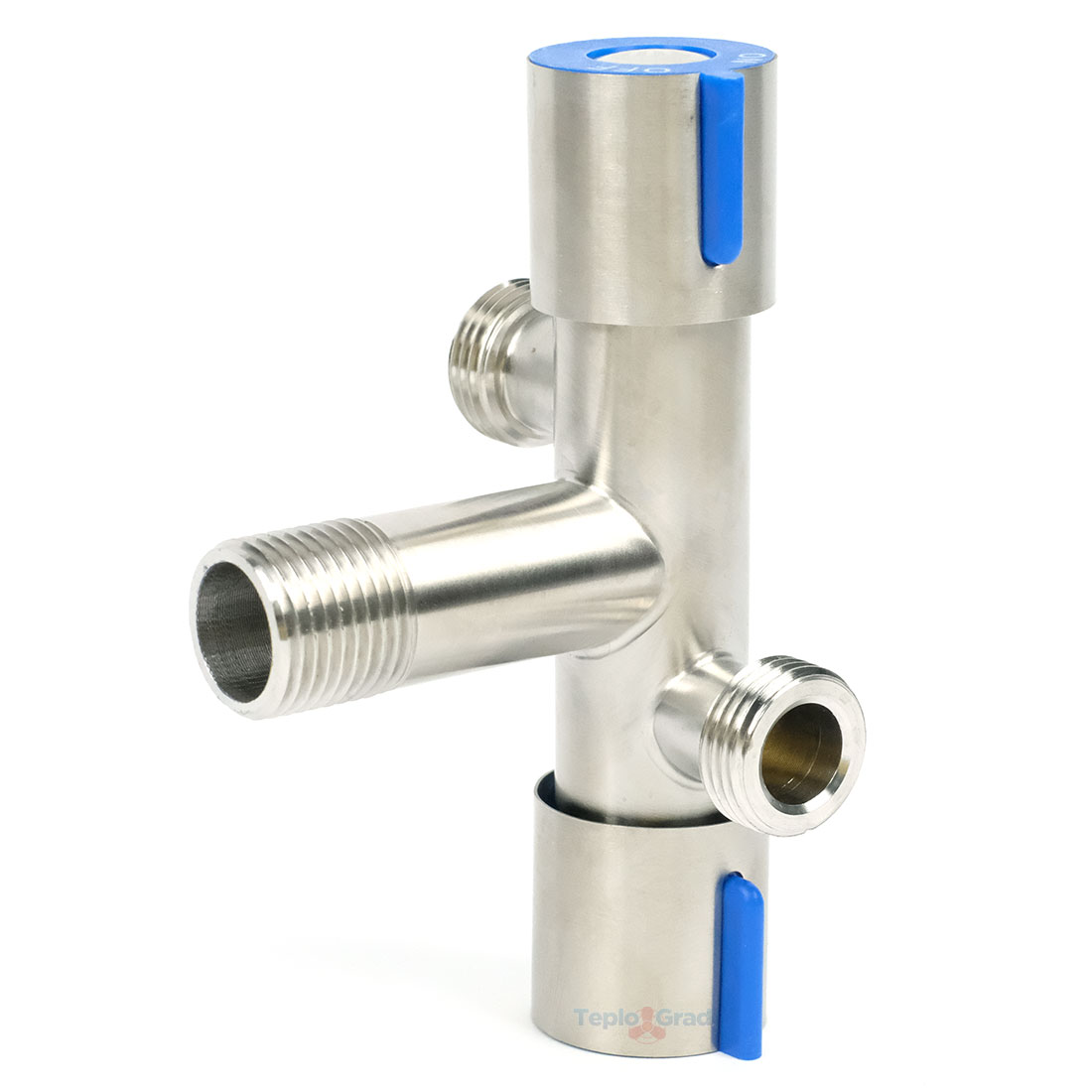 Кран угловой TIM 2 выхода в разные стороны 1/2x1/2" для сантехнический приборов