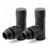 Набор дизайн-вентилей Royal Thermo PIANO 1/2 угловой (черный)