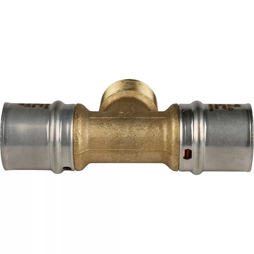 Тройник переходной с наружной резьбой прессовой Stout 26 x 3/4 x 26